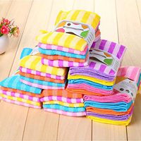 makalar 5pcs Dish Cloth Double-Sided Striped Absorbent Dish Cleaning Towels Cleaning Cloths