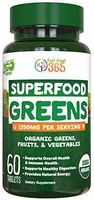 Organic Super Greens Fruit & Vegetable Tablets by Feel Great 365 – Superfood Green Juice Powder Supplement – Increase Energy, Improve Wellness, Alkalize The Body Halal Certified