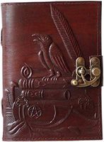 Handmade Paper Brown Luxury Paper Hand with Crow Embossed Leaher Diary Raven Books Leather Journal Sketchbook & Notebook