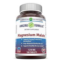 Amazing Nutrition Magnesium Malate - 1250 mg per Serving, 180 Tablets - Supports Energy Production, Healthy Metabolism, Muscles Function & Nerve Function*
