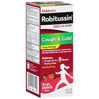 Childrens Robitussin Long-Lasting Fruit Punch Flavor Cough & Cold 4 Fl Oz - Buy Packs and SAVE (Pack of 2)