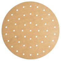 Besego 100pcs Unbleached Air Fryer Liners, 9inch Bamboo Steamer Liners, Premium Perforated Parchment Steaming Papers, Non-Stick Steamer Mat, Perfect 5.3 & 5.8 QT Air Fryers/Baking/Cooking