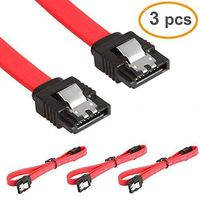 LIANSHU 3Pack Straight SATA III Cable 6.0 Gbps L=24 Inches (3Pack Red)