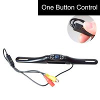 12V/24V Car Truck Backup Camera - HD 180 Degree Viewing Angle, Durable Metal Black, 8 LED Night Vision, License Plate Mount Style - Easy Installation, Waterproof, High-Definition