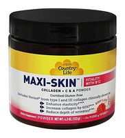 Country Life - Maxi-Skin Vitality with B-12, Collagen + C&A Powder - 4.3 Ounce