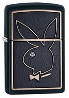 Zippo Playboy Bunny Head Emblem Black Matte Pocket Lighter