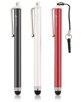 Fosmon Trio Capacitive Stylus in Black, Silver and Red for Kindle Fire, Kindle Paperwhite and other Touchscreen Devices