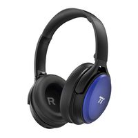 TaoTronics Active Noise Cancelling Bluetooth Headphones, Over Ear Wireless Headset, Dual 40 mm Drivers with Powerful Bass (30 Hour Playtime, CVC 6.0 Noise-Cancelling Mic, High Clarity Sound)-Blue
