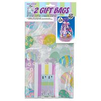 Veil Entertainment Fun World Easter Eggs Transparent Cello 24" Gift Bags with Tags & Ribbon, 2 Pack