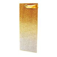 Hallmark Signature Bottle Gift Bag (Gold Glitter Ombre, Triangle Design) for Weddings, Retirements, Graduations, Halloween, Christmas and More