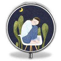 IMLONE Pill Organizer, Customized Resting Girl Pill Boxes with 3 Components and Mirror for Travelling and Daily Needs