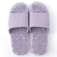Acupressure Massage Slippers Therapeutic Reflexology Sandals for Foot Acupoint Massage Shiatsu Arch Pain Relief Non-Slip Massage Shoes for Bath Shower (Light Purple)