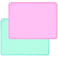 Silicone Kids Placemats, Non-Slip Kids Baby Toddlers Table Placemat, BPA Free Children's Dining Food Mat, 2Pack - Baby Purple & Green