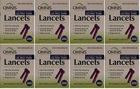 Omnis Ultra Thin Universal Fit Sterile Lancets 30 Gauge 100 Lancets per Box PACK of 8 Total 800 Lancets