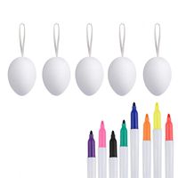CHLZYD Easter 50pcs Plastic Easter Eggs DIY Easter Eggs Plastic Eggs 8pcs Color Pens