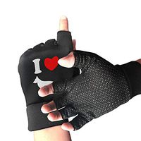 Men Women I Heart Love German Shepherd Dog Fingerless Gloves for Computer Typing and Daily Work