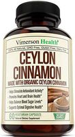 True Ceylon Cinnamon Supplement (Made with Organic Cinnamon). Supports Inflammatory Response. Plant-Based Antioxidant for Joint Support, Healthy Blood Sugar, Optimal Digestive Systems. 60 Capsules