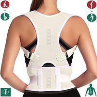 SZKANI 10 Magnets Back Braces for Back Pain - Best Fully Adjustable Posture Corrector for Men & Women - Improves Posture and 2 Steel Bone Provides Lumbar Support (Beige, XX-Large)