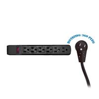Surge Protector Power Strip, Flat Rotating Plug, 6 Outlet, Black Horizontal Outlets, Plastic, Power Cord 4 foot Electronics, Accessories, Computer