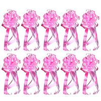 Amosfun 10Pcs Pull Bows Pull String Bows for Presents Easy and Fast Gift Wrapping Accessory Wedding Bows Decorations