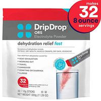 DripDrop ORS – Patented Electrolyte Powder for Dehydration Relief Fast - For Workout, Hangover, Illness, Sweating & Travel Recovery - Watermelon - 32 x 8oz Servings