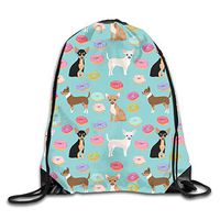 TPSXXY Chihuahua Donuts Sweet Treat Dog Large Christmas Drawstring Bag Santa Present Bag Basket Gifts Sack