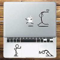 FocEnterprises® HUMOR STICK MAN 2 IN 1 COVER + TRACKPAD / KEYPAD / PALM REST SET VINYL DECAL STICKER FOR MACBOOK NOTEBOOK LAPTOP