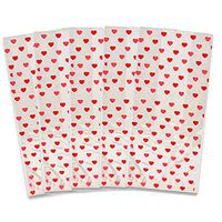 Valentine's Day Mini Treat Bags - Hearts Cello Cellophane Bags with Ties for Classroom Party Favors Candy or Prizes - 20 Piece Set
