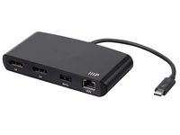 Monoprice Thunderbolt 3 Dual DisplayPort Mini Dock Mac Windows Gigabit Ethernet, USB HUB, 4k@60Hz HDMI