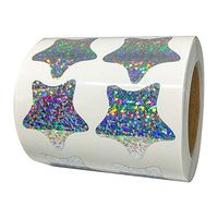 Metallic Star Shape Foil Sticker Labels - 500 Giltter Star Stickers per Roll - 1 1/5 Inch Self-Adhesive Shiney Teacher Star Stickers for Kids, Smallpox Class Wall Star Stickers Decals