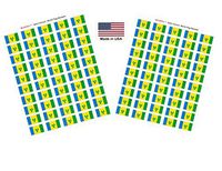 Made in USA! 100 Country Flag 1.5" x 1" Self Adhesive World Flag Scrapbook Stickers, Two Sheets of 50, 100 International Sticker Decal Flags Total (St Vincent)