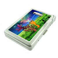 Jesus Jazz Birth Art Em1 Hip Silver Cigarette Case With Built In Lighter 4.75" X 2.75" Id Holder Metal Wallet RFID Protection