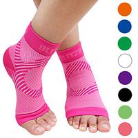 BLITZU Plantar Fasciitis Socks with Arch Support, Foot Care Compression Sleeve, Eases Swelling & Heel Spurs, Ankle Brace Support, Relieve Pain Fast Pink L-XL