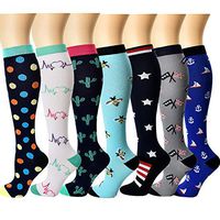 HTINXED Compression Socks Women Men 20-30mmHg Knee High Plus Size 7 to 2 Pairs Graduated Compression Stockings for Nurse,Pregnancy,Running,Nursing,Medical,Travel,Flying,Athletic, Diabetic