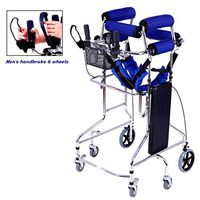 Trjyr Walker- Foldable Standard Lightweight Standing Walker, Adjustable Height Walk Aid Equipped for Disabled/Elderly Stroke Hemiplegic Rehabilitation Handicap Lower Limb Trainer