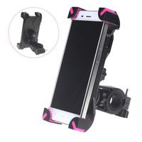 Bicycle Phone Mount Shockproof Stable Bracket,360°Rotation Silicone Bike Phone Holder for iPhone Android GPS Bike Accessories. Universal 3.5 to 6.5 Inches (Black Pink)