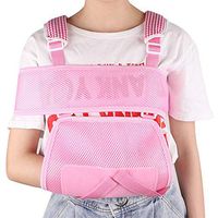 Ibnotuiy Kids Fracture Sling Arm Elbow Fracture Fixed Brace Children Breathable Wrist Dislocation Protection Support (Pink) (L)