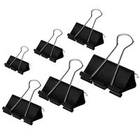 DSTELIN Binder Clips Paper Clamps Assorted Sizes 100 Count (Black), X Large, Large, Medium, Small, X Small and Micro, 6 Sizes in One Pack, Meet Your Different Using Needs