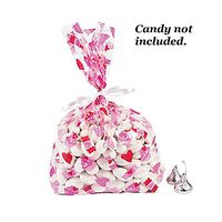 Love is Sweet Cellophane Bags - 12 Bags with Twist Ties - 11 1/2 inch x 5 inch x 2 1/2 inch - New