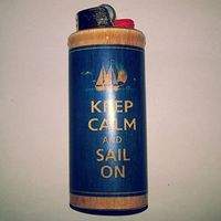 Keep Calm & Sail On BIC Lighter Case Holder Sleeve Cover