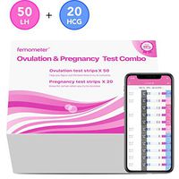 Femometer 50 Ovulation Test Strips and 20 Pregnancy Test Strips Combo kit, Sensitive Fertility Predictor Testing Kits, Accurate Results with App (iOS & Android) Automatically Recognizing Test Results