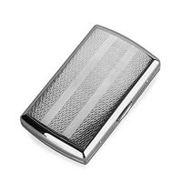 Lcxligang Victorian Style Cigarette Case Double Sided King & Pattern Silver Color