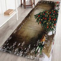 Cliramer Christmas Reindeer, Xmas Tree,Stocks Floor Runner Area Rugs Non-Slip Floor Mat Doormats Living Room Bedroom 15.75x47.24inch (D)