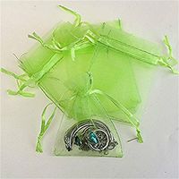 TuTu 9X12cm 50pcs Drawstring Sheer Organza Wedding Gift Party Favor Jewelry Pouch Candy Bags(green)