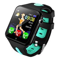 Ip67 Children's GPS Smart Watch,Sleep Monitor Calorie Counter Watch, Children's Ladies Men's Smart Bracelet (Color : Green)