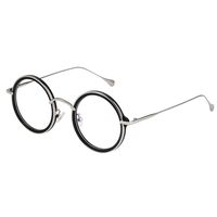LR ROUND BLUE LIGHT BLOCKING GLASSES Eyestrain UV Filter Lens Anti Blue Ray Glasses for Computer Use (Black/Silver)