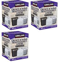 Kirkland Signature 10 Gallon Clear Wastebasket Liner, 3 Pack (500 Bags)