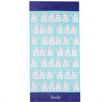 Onebycitess Beach Towel 100% Cotton 35''x70'' Soft Quick Dry Beach Blanket Bath Towel for Kids Adults(Small Cats)