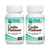 Peak Cardio Platinum by Peak Pure & Natural | Vitamin K2 as MK7 Supplement for Healthy Arteries and Circulation | Nitric Oxide and Nattokinase for Better Blood Flow (2 Bottle Pack)