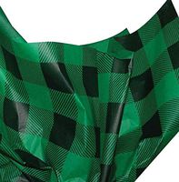 Green and Black Buffalo Plaid Gift Wrapping Tissue Paper for Art DIY Crafts in Bulk # 411~10 Large Sheets Size 20" x 30"